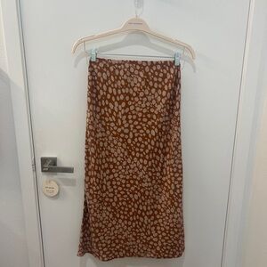 nlt Brown Patterned Midi Skirt